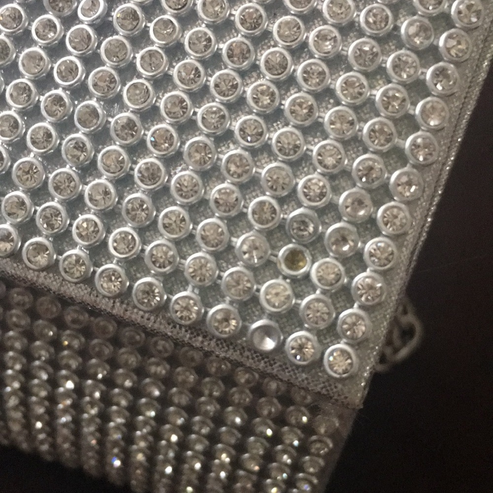 Silver crystal studded clutch - Picture 8 of 8